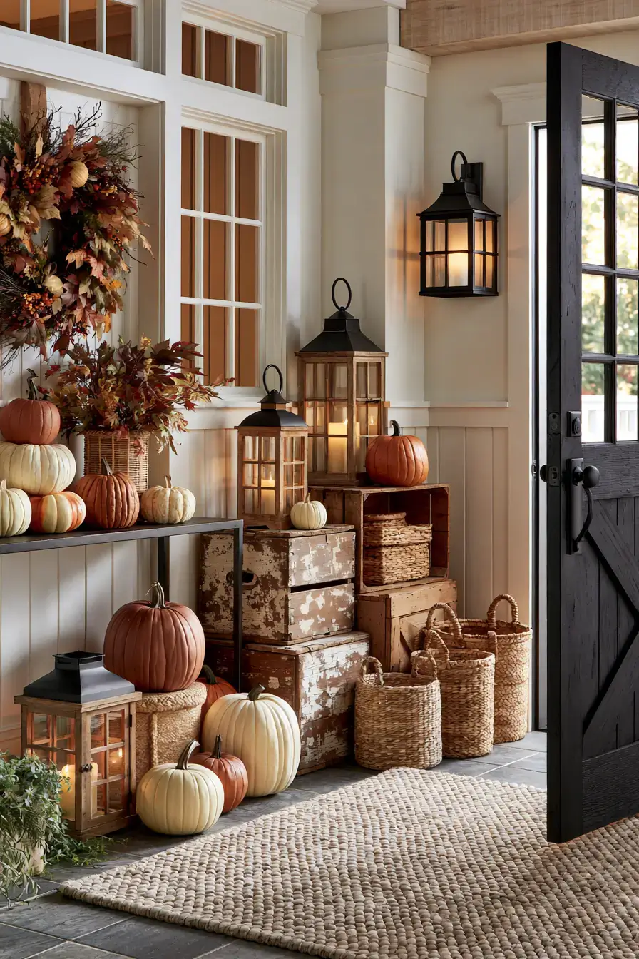 farmhouse fall decor 2 Cozy Harvest Entryway
