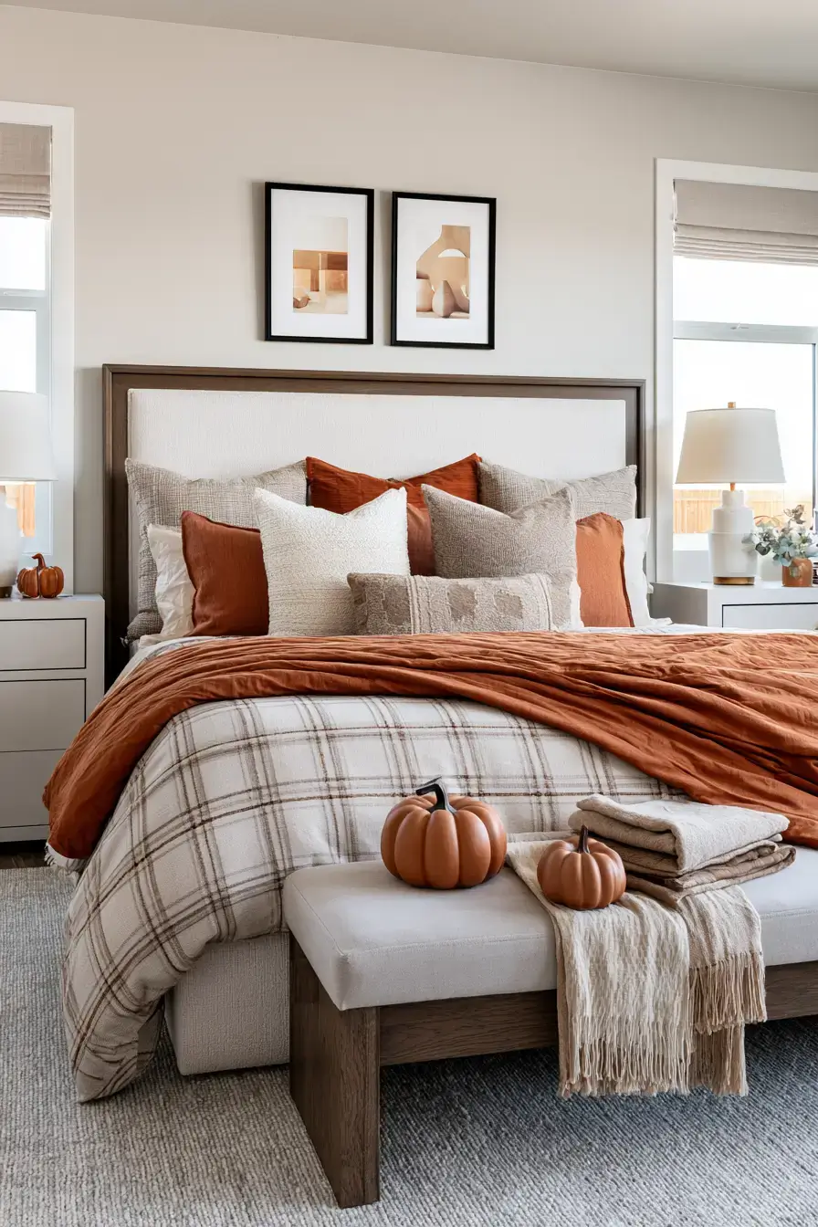 fall bedroom decor 2 Cozy Pumpkin Bedroom