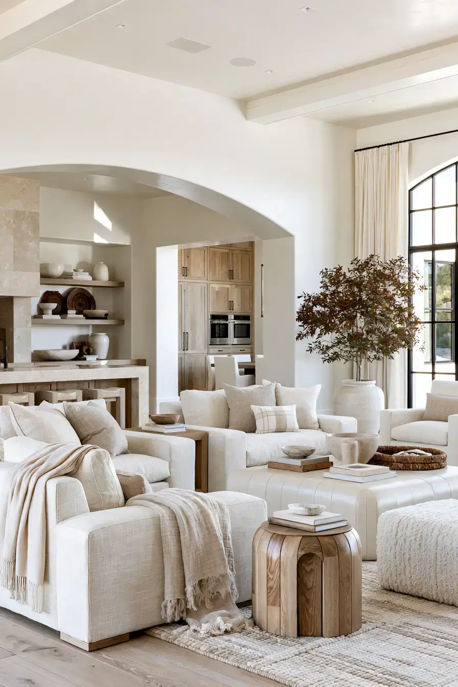 White Room Aesthetic 2 Minimalist Ivory Living Room