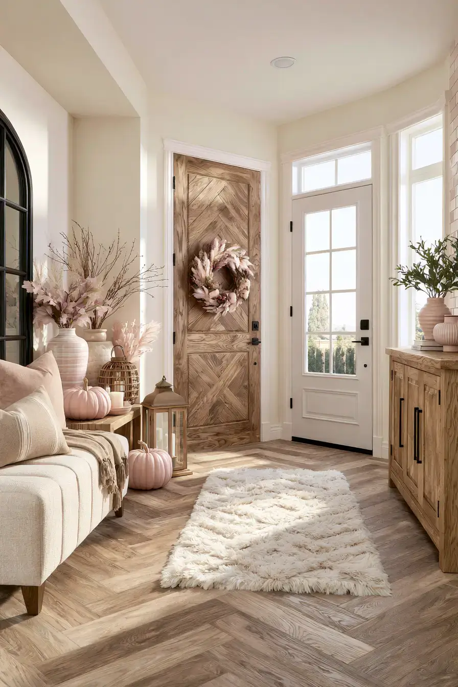 pink fall decor 2 Rosy Entryway Style