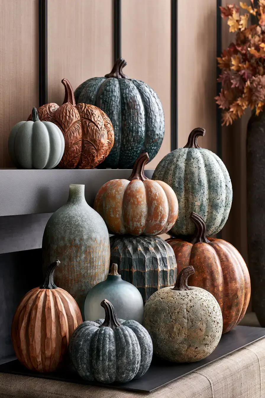 modern fall decor 2 Sculptural Pumpkin Styling