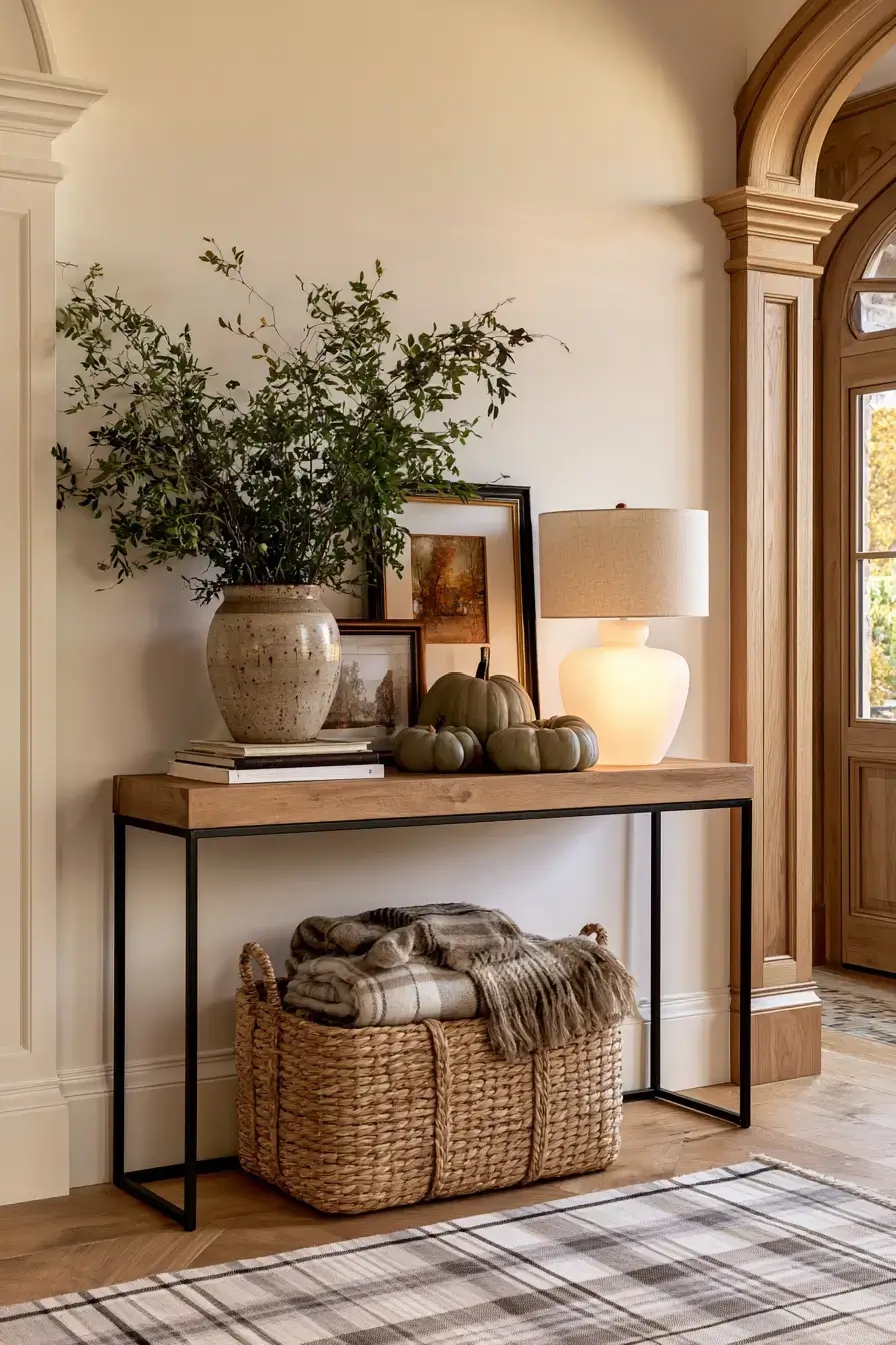 cozy fall decor 2 Warm Autumn Entryway