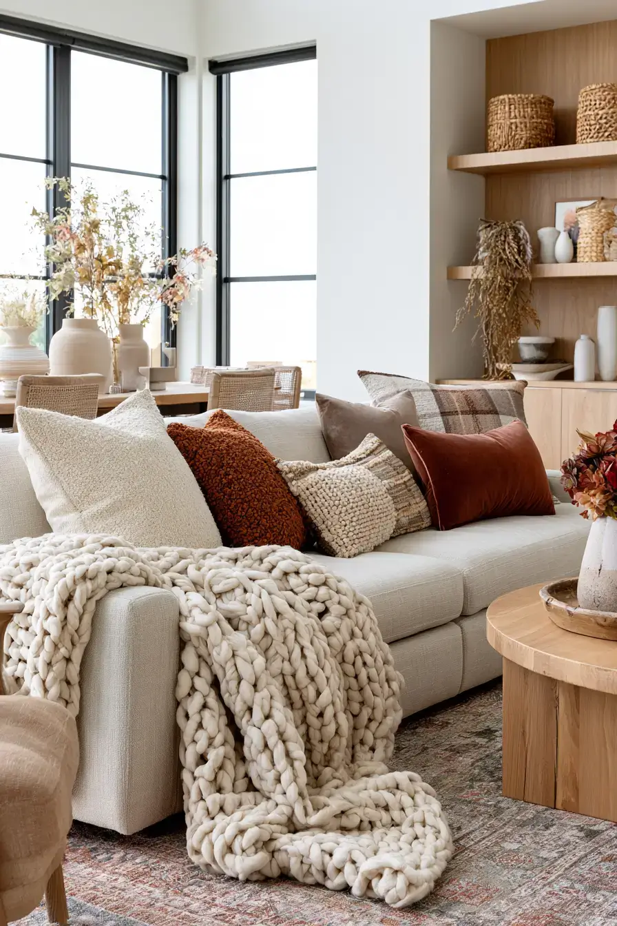 fall home decor 20 Chunky Knit Comfort