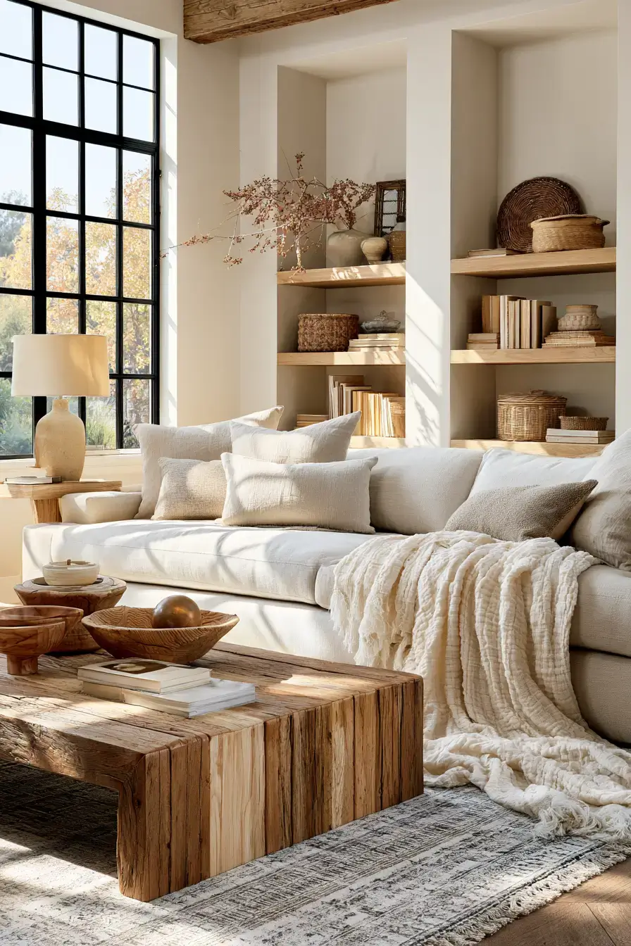 fall living room decor 20 Layered Linen Comfort