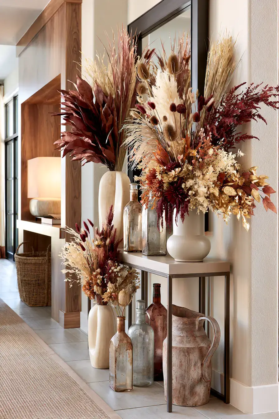 cozy fall decor 21 Dried Floral Autumn Arrangements