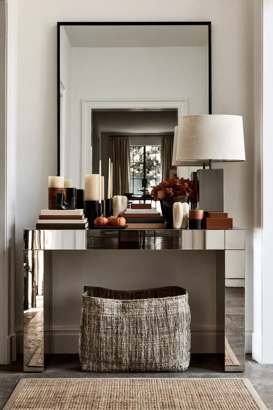 cozy fall decor 22 Chic Fall Console Styling
