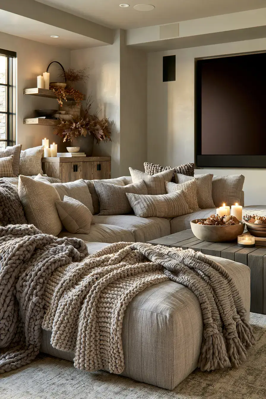 autumn home decor 22 Cozy Media Room
