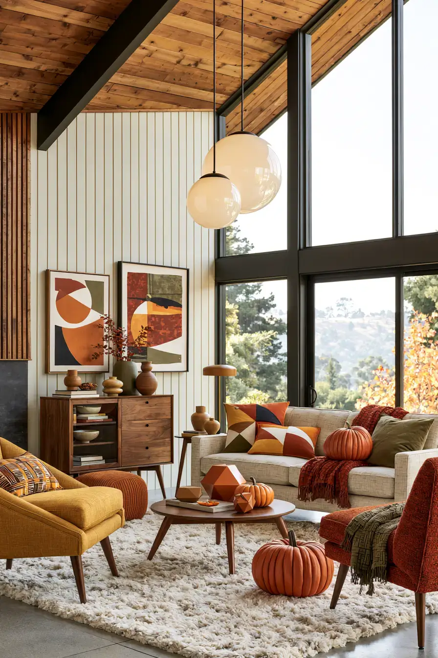 modern fall decor 22 Mid Century Fall Charm