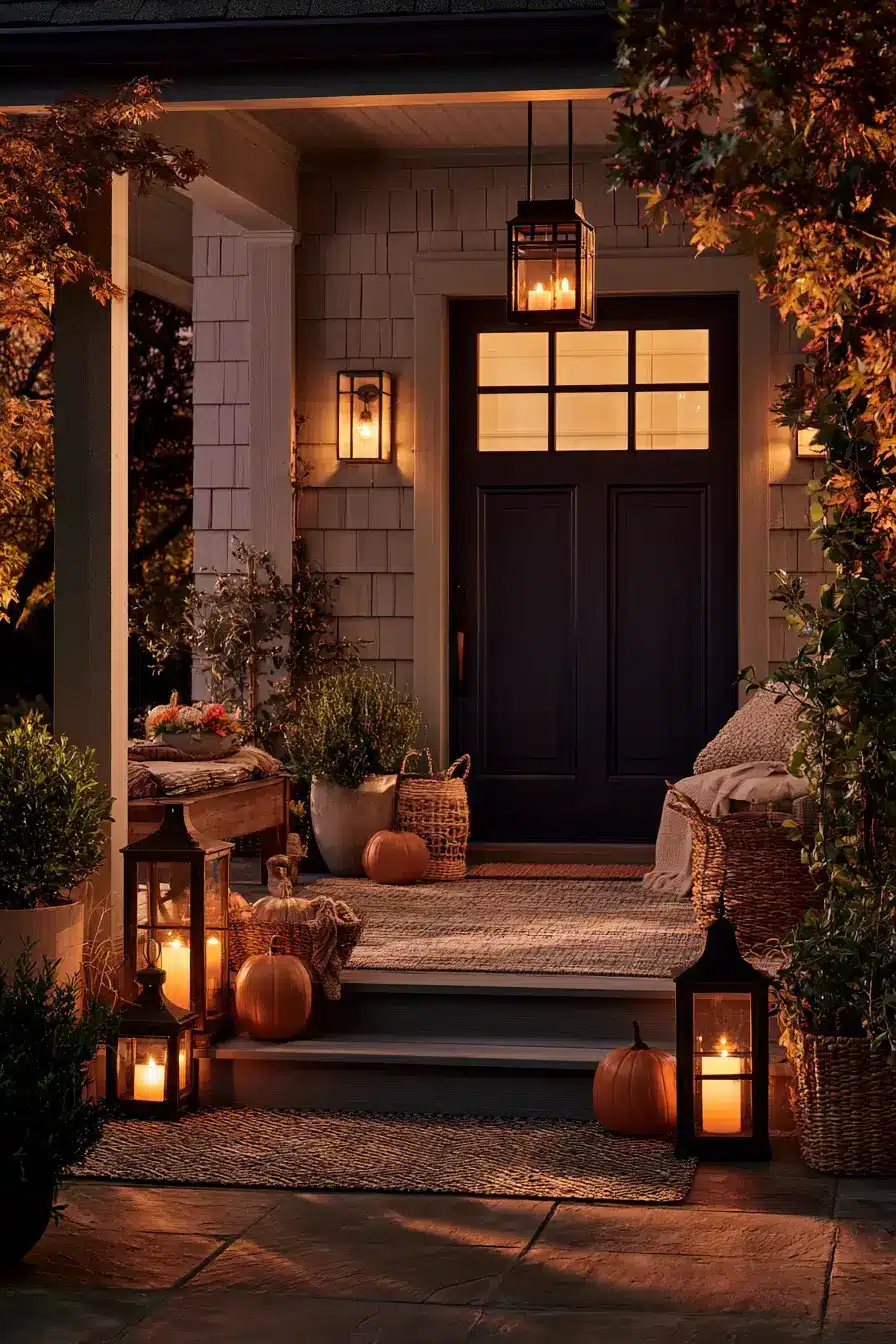 fall porch decor 22 Outdoor Candle Glow