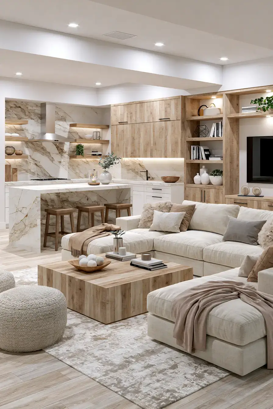 White Room Aesthetic 22 Sleek Quartz Basement