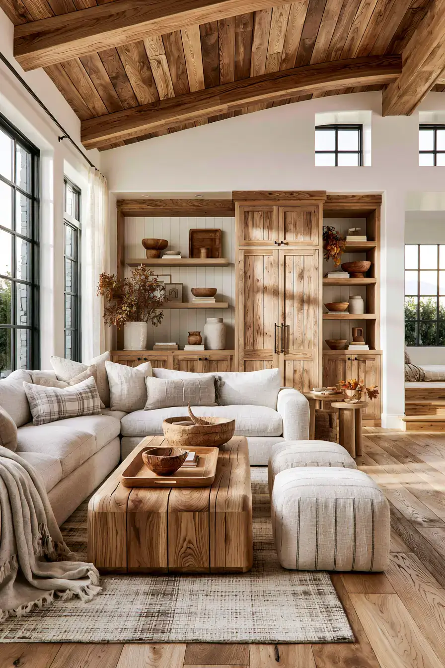 minimalist fall decor 22 Warm Wood Seasonal Accents