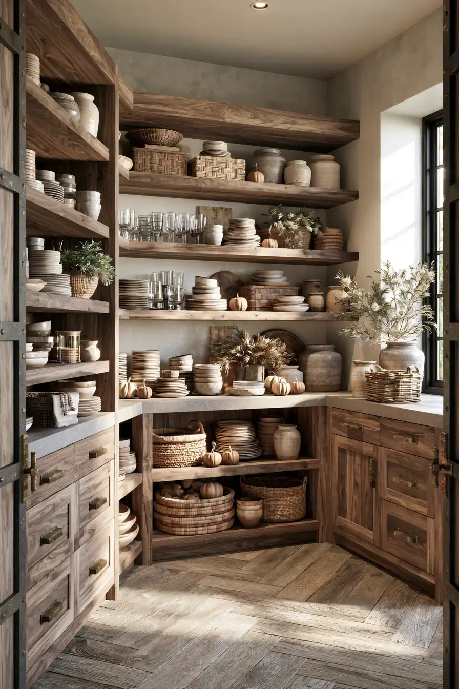 elegant fall decor 23 Contemporary Harvest Butlers Pantry