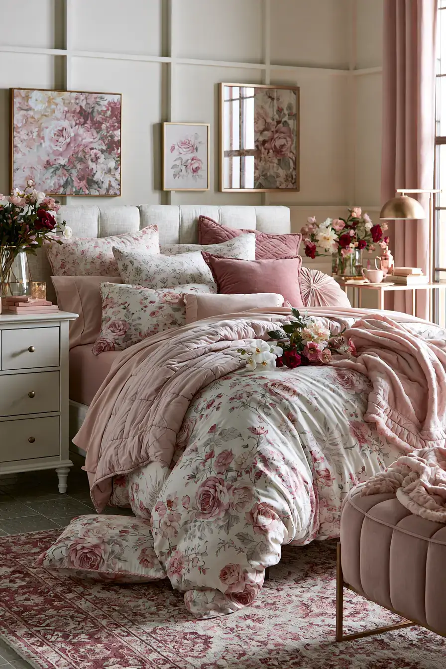 Coquette Room Decor 23 Dainty Floral Bedroom Decor