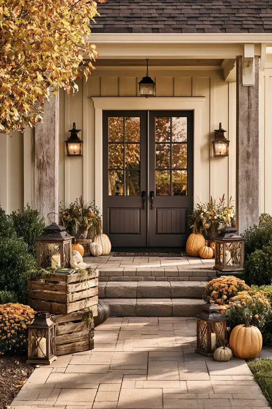 fall outdoor decor 23 Farmhouse Fall Path
