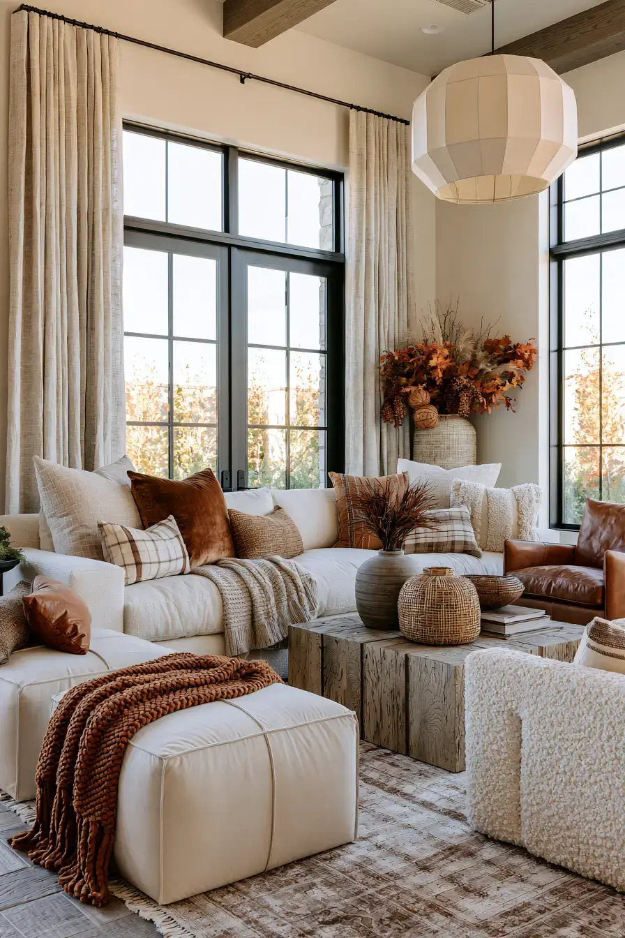 cozy fall decor 23 Layered Autumn Textures
