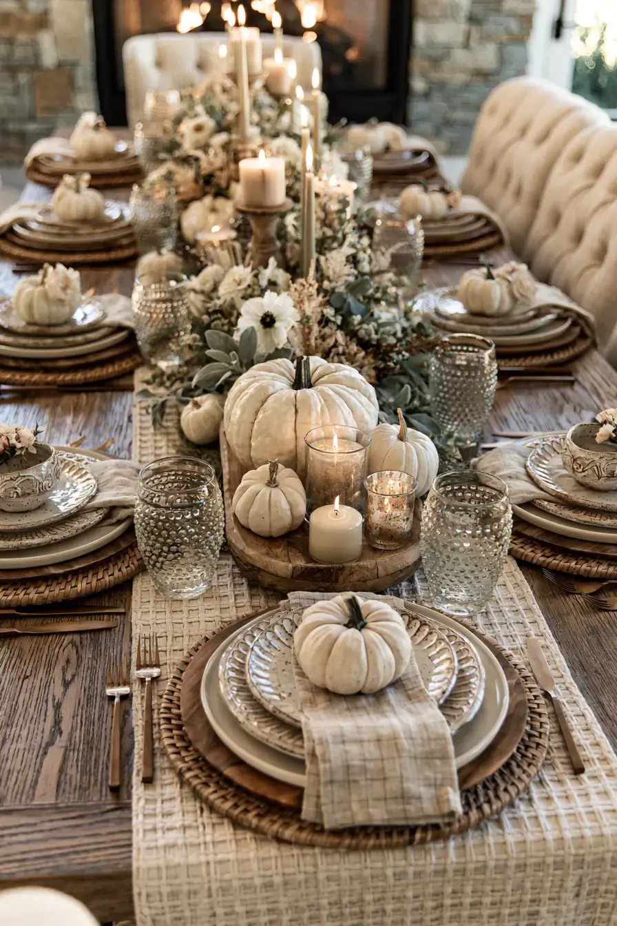 neutral fall decor 23 Simple Neutral Tablescape