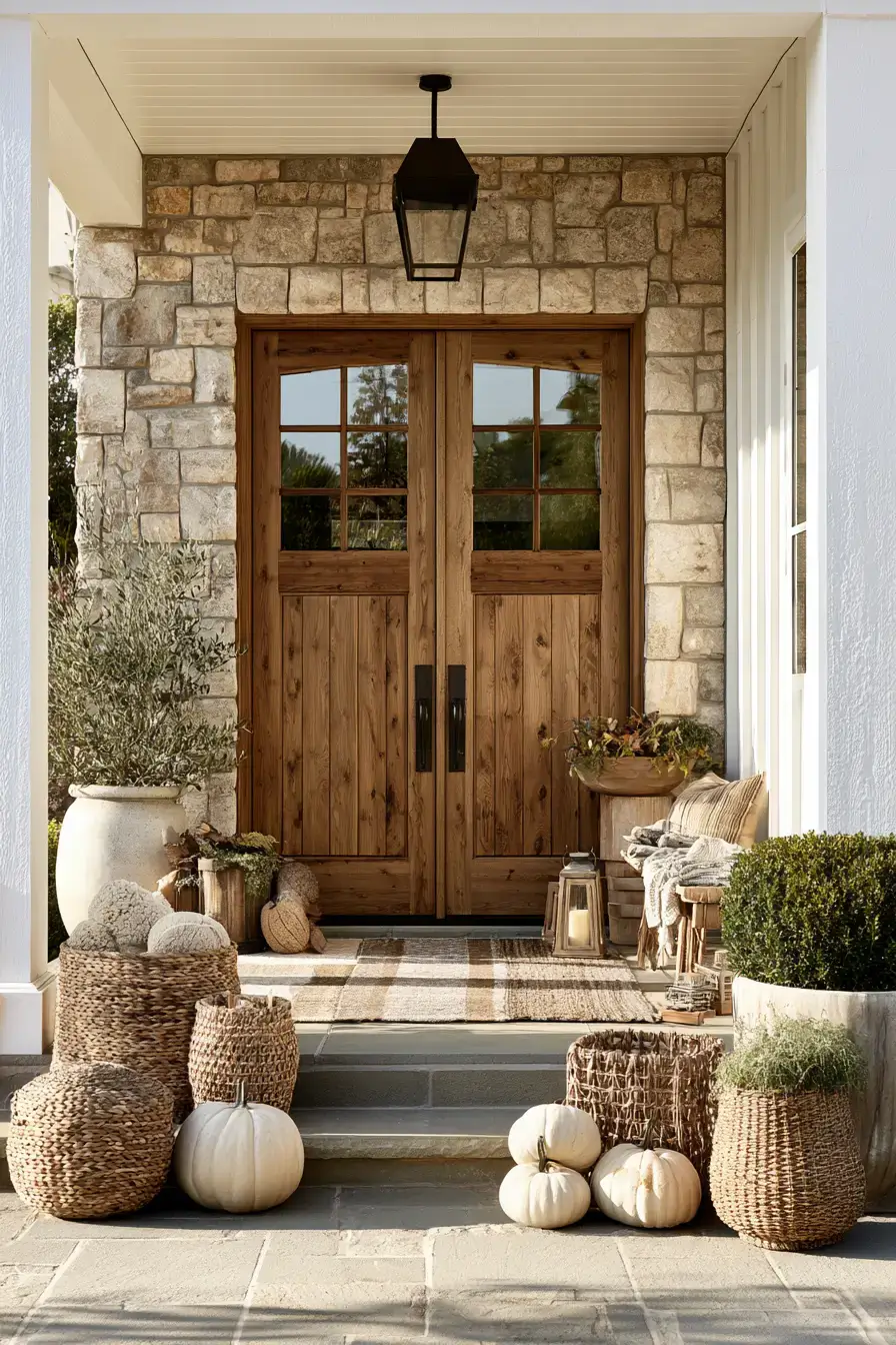 fall porch decor 24 Earthy Porch Layers