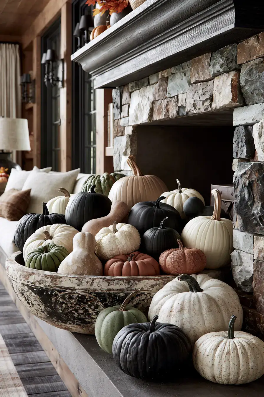modern fall decor 24 Monochrome Pumpkin Collection