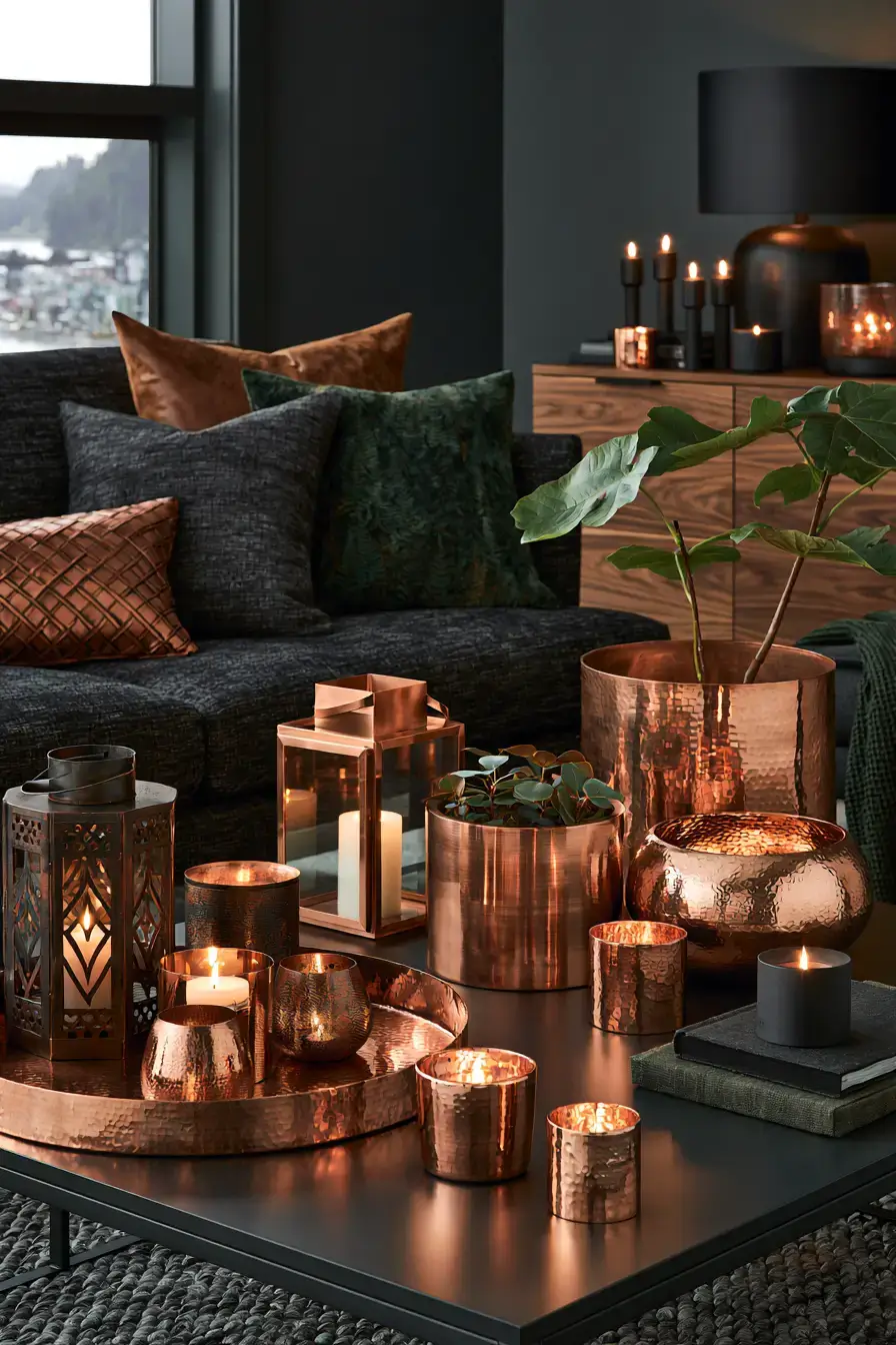 moody fall decor 25 Copper Shadow Glow