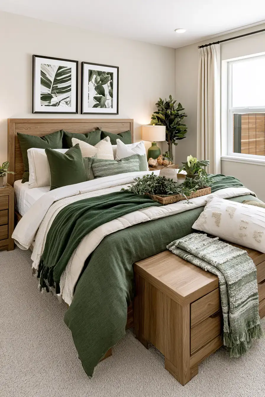 fall bedroom decor 25 Forest Green Retreat