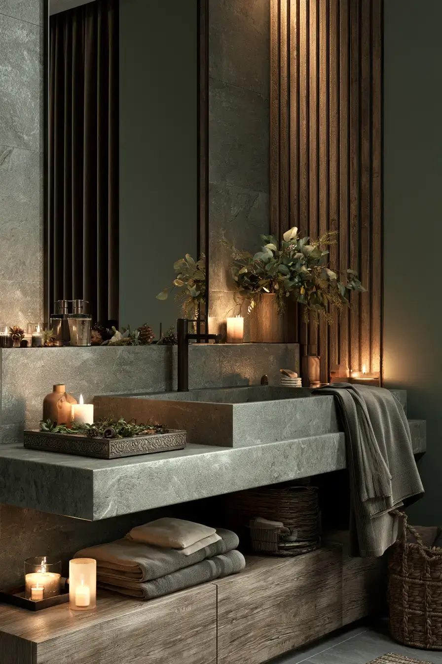 fall room decor 25 Forest Guest Bathroom