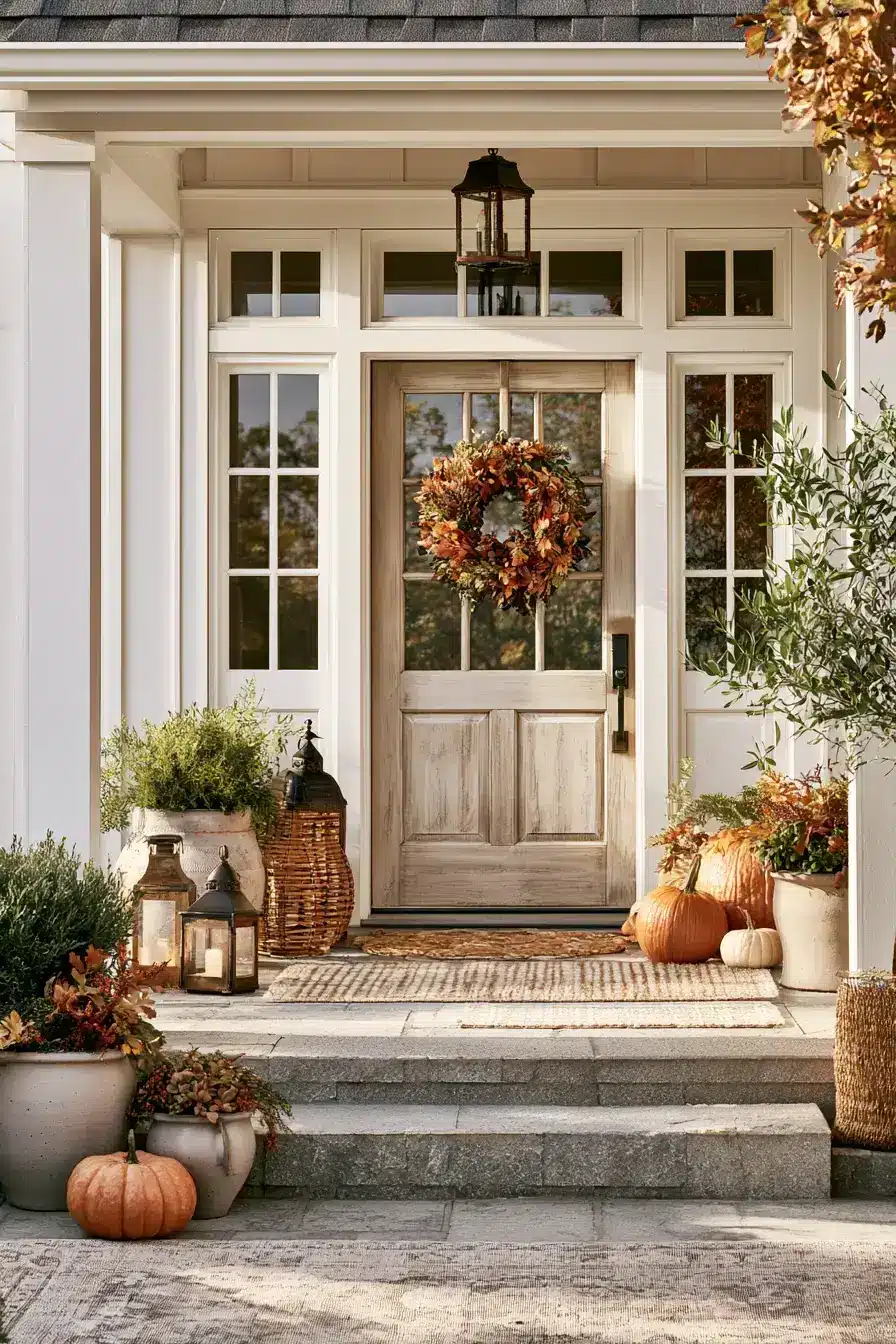 fall porch decor 25 Front Door Harvest