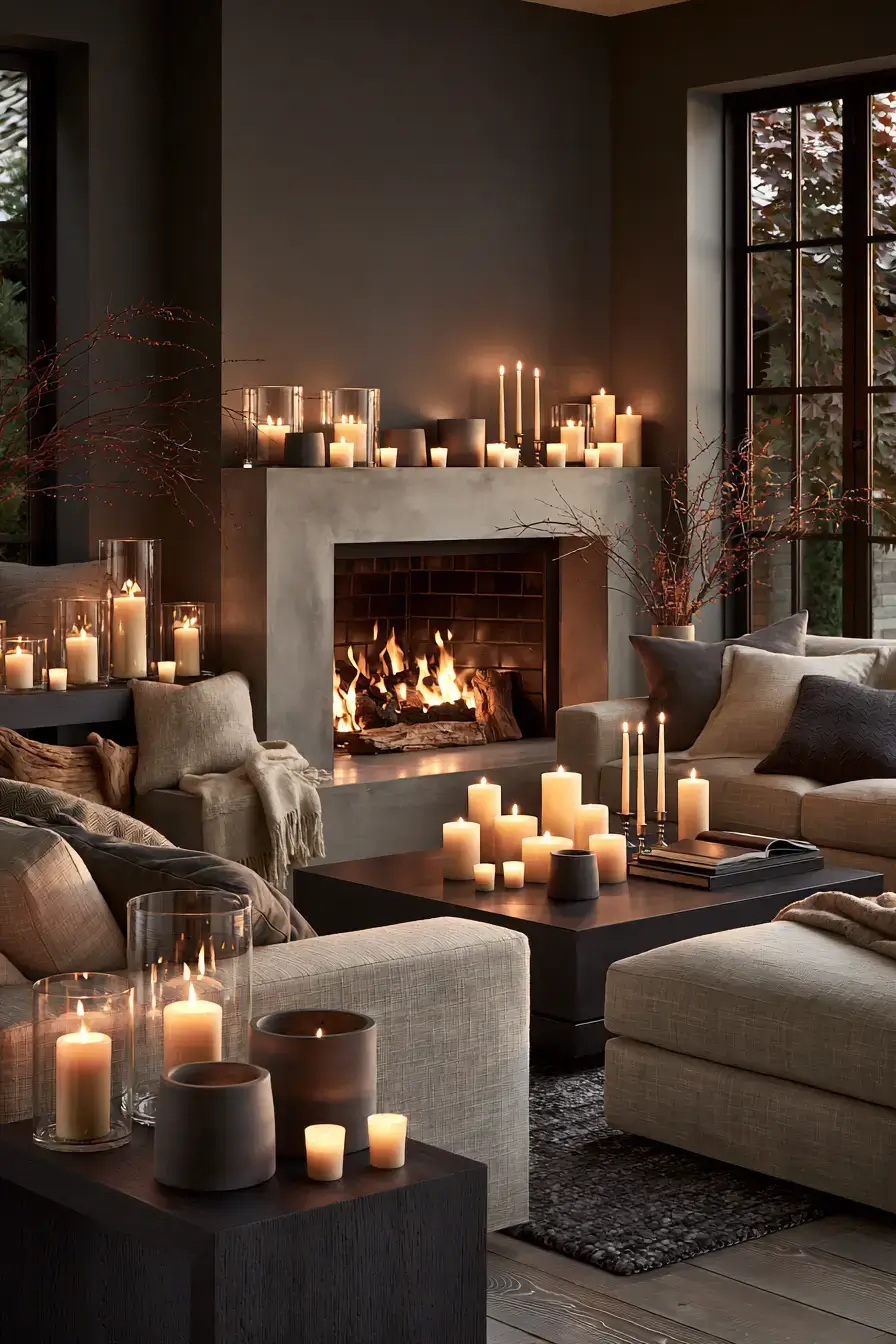 minimalist fall decor 25 Modern Candlelight Fall Decor