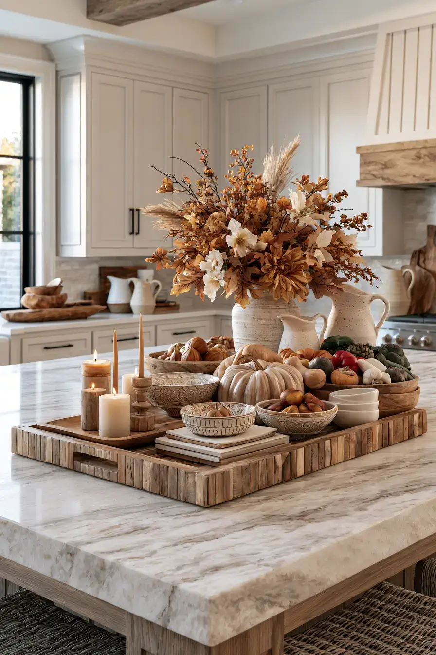 autumn home decor 26 Fall Kitchen Island