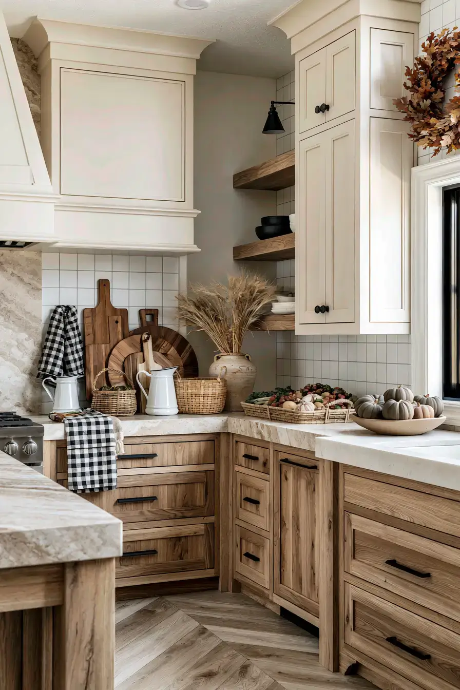 cozy fall decor 26 Farmhouse Harvest Kitchen