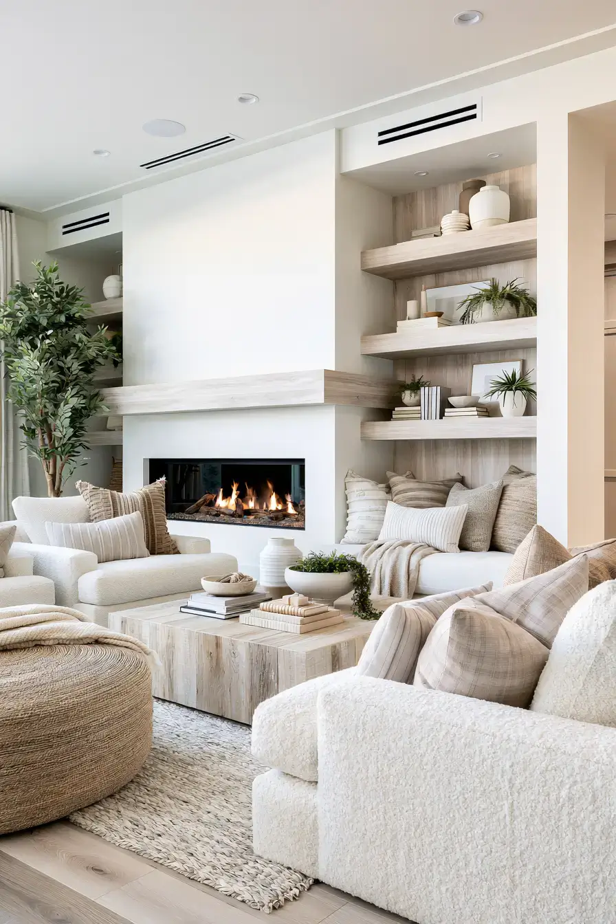 White Room Aesthetic 26 Textured Oyster Family Room