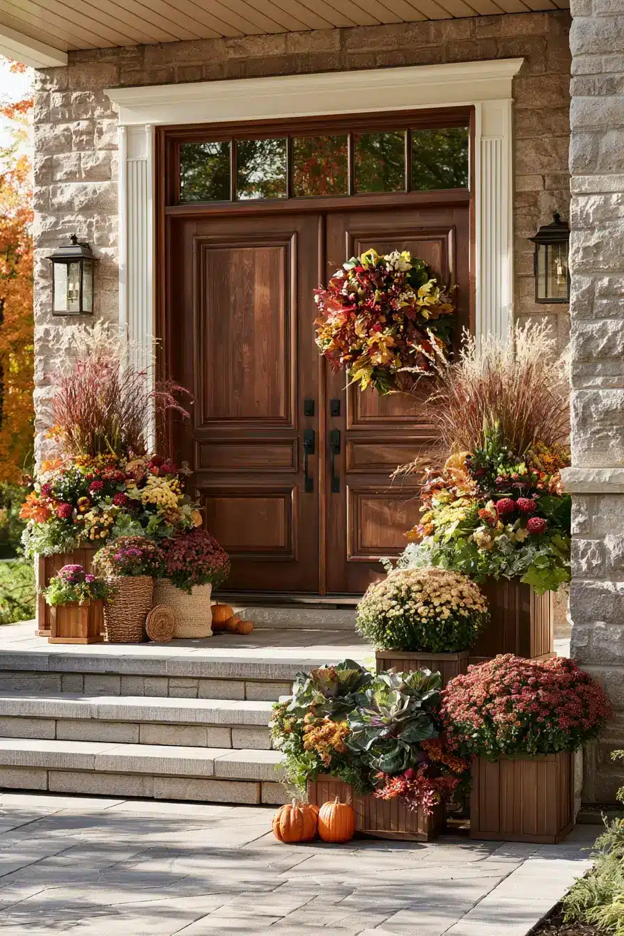 fall porch decor 27 Autumn Planter Display
