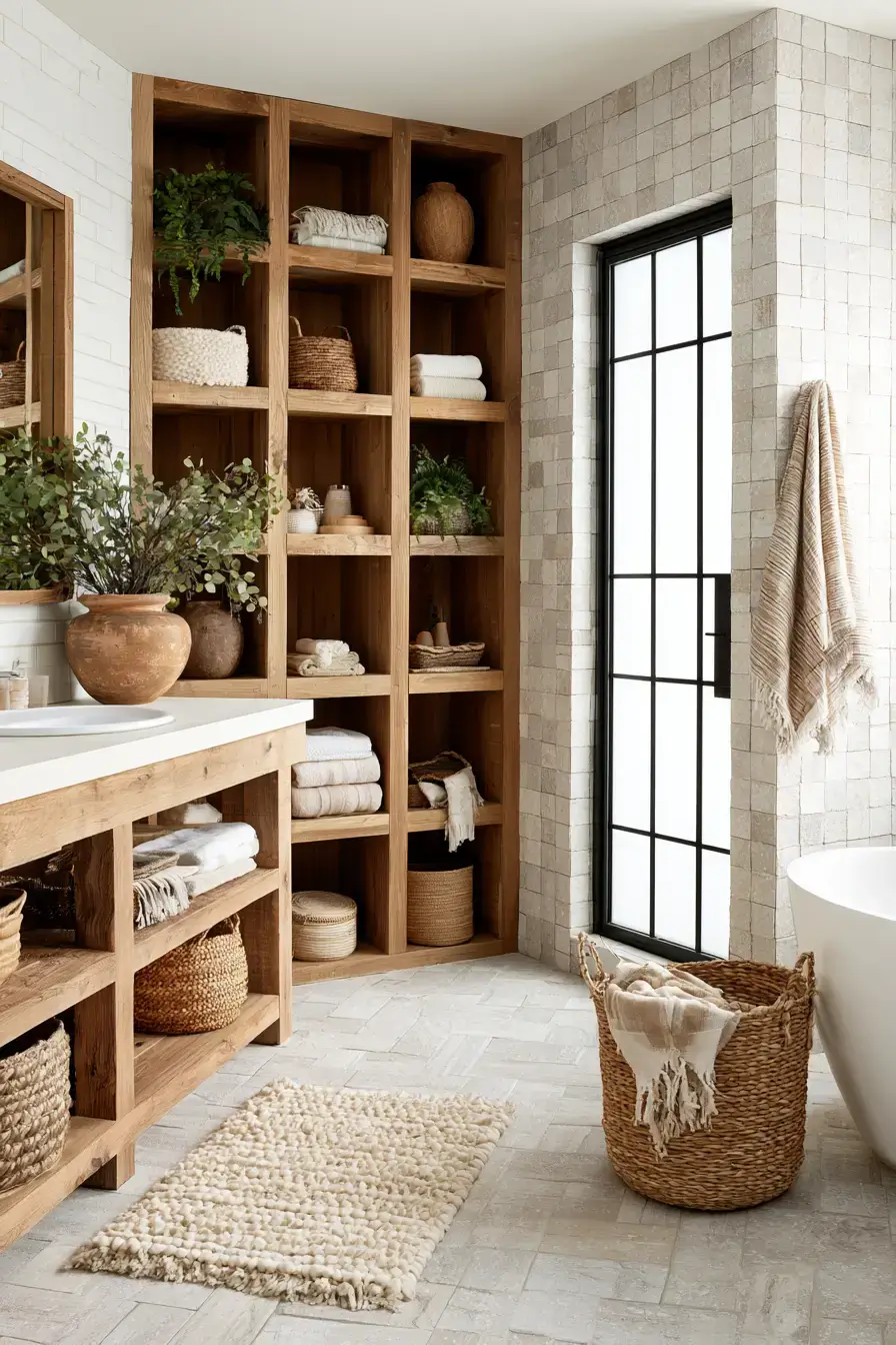 fall bathroom decor 27 Rustic Spa Layers