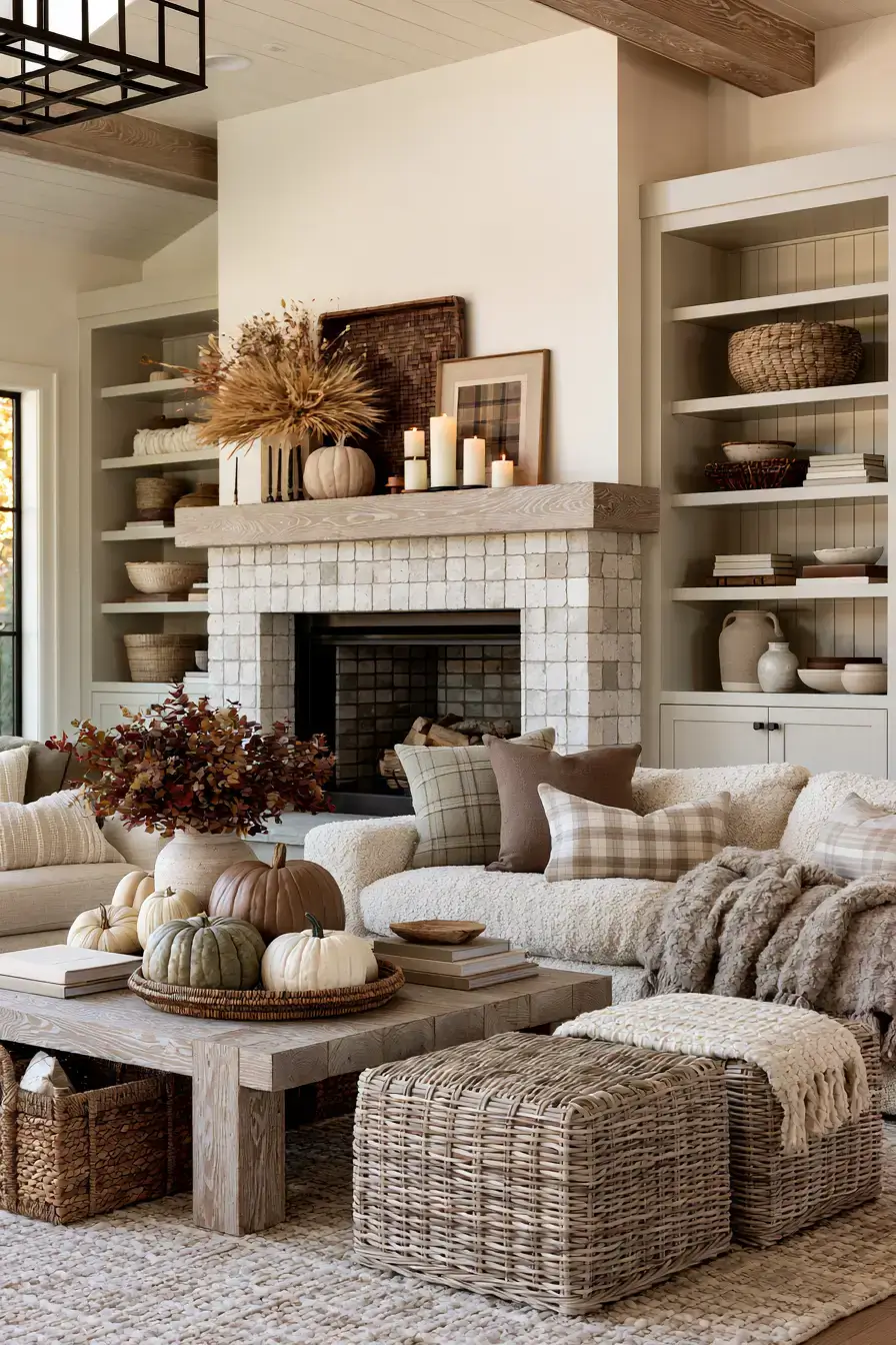 neutral fall decor 27 Timeless Neutral Harvest