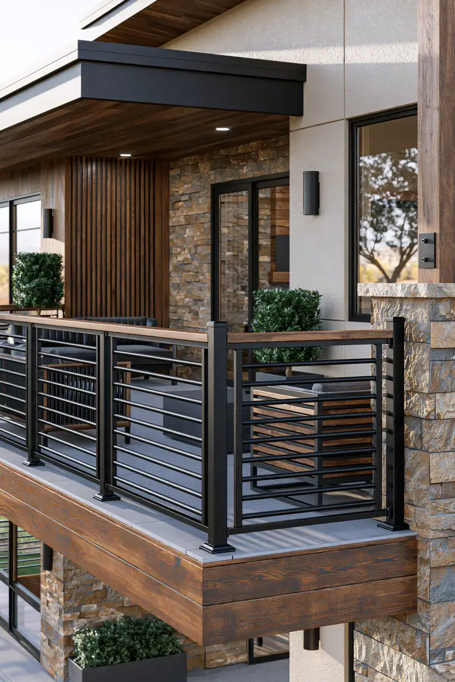 Balcony Railing Design 3 Black Steel Railings