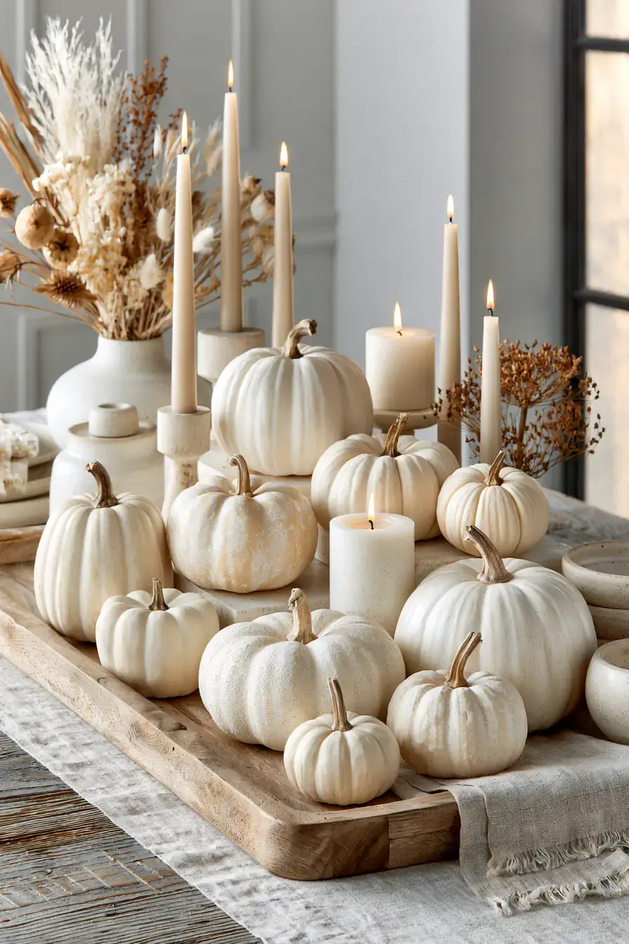 neutral fall decor 3 Cream Pumpkin Styling