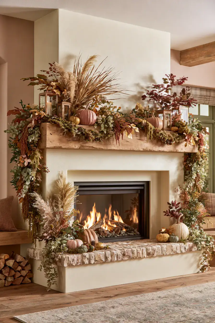autumn fireplace decor 3 Harvest Ember Display