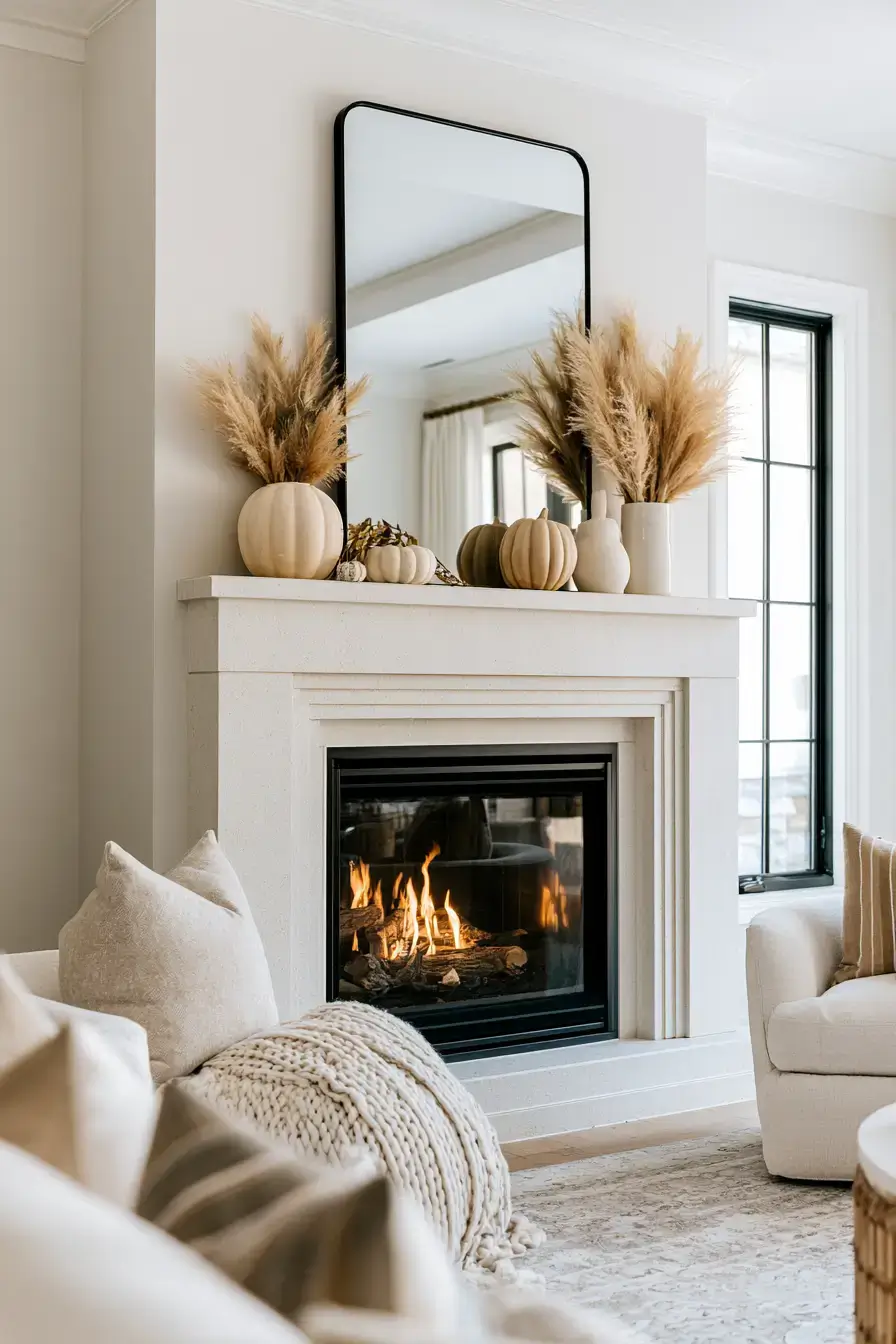cozy fall decor 3 Modern Fall Mantel Styling