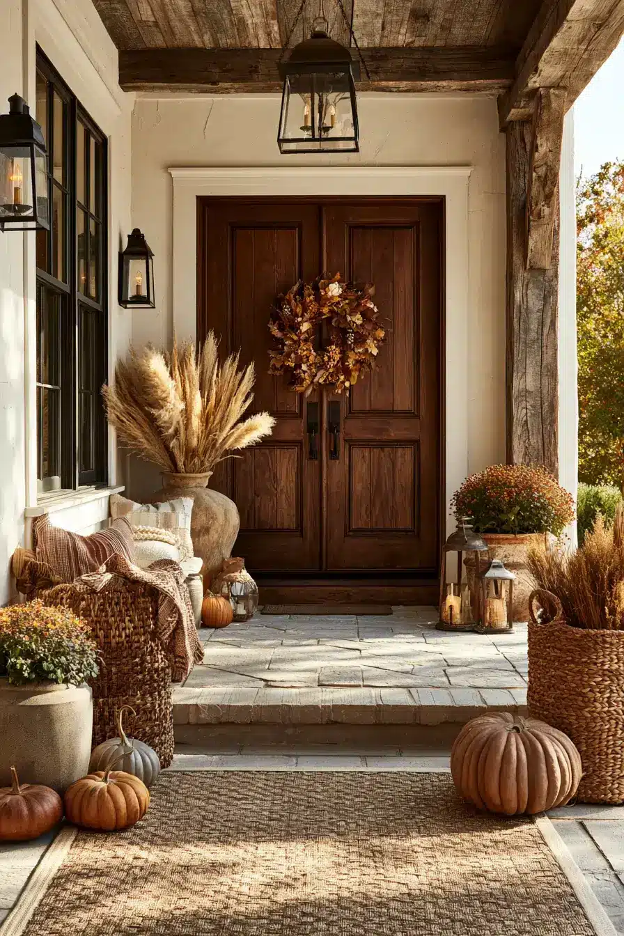 fall porch decor 4 Rustic Doorway Charm