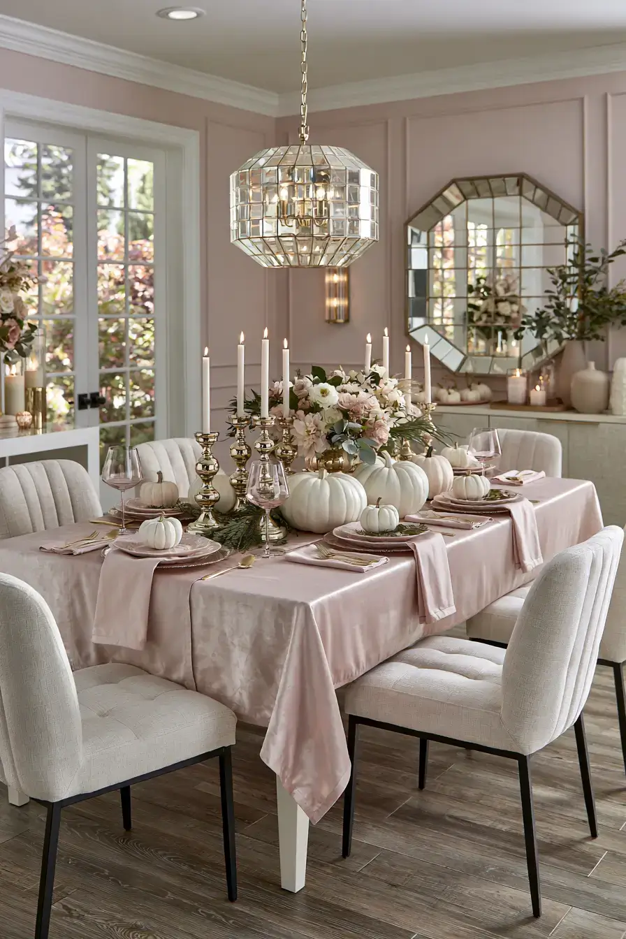pink fall decor 5 Romantic Dining Room