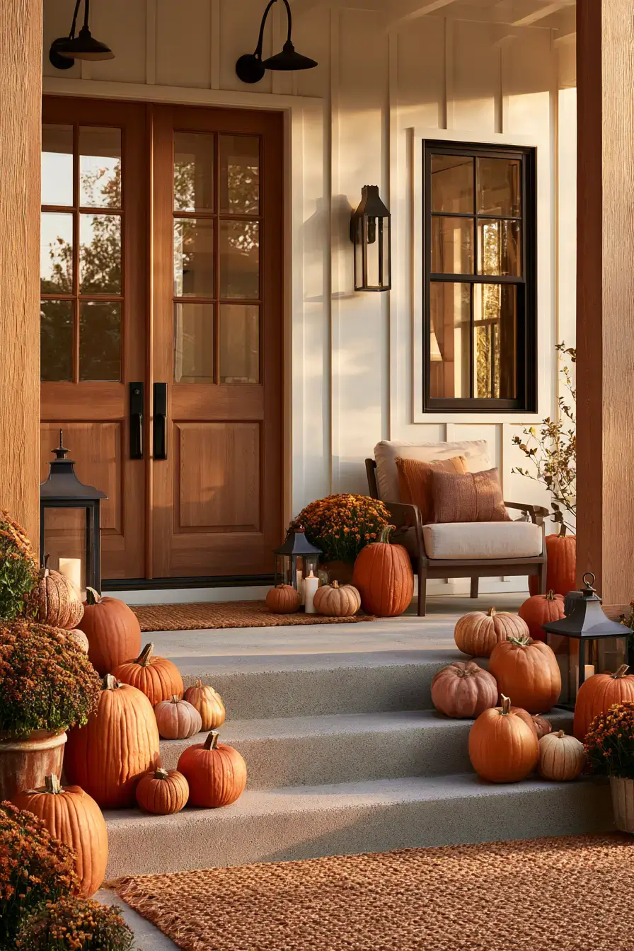 cozy fall decor 6 Cozy Pumpkin Porch Display