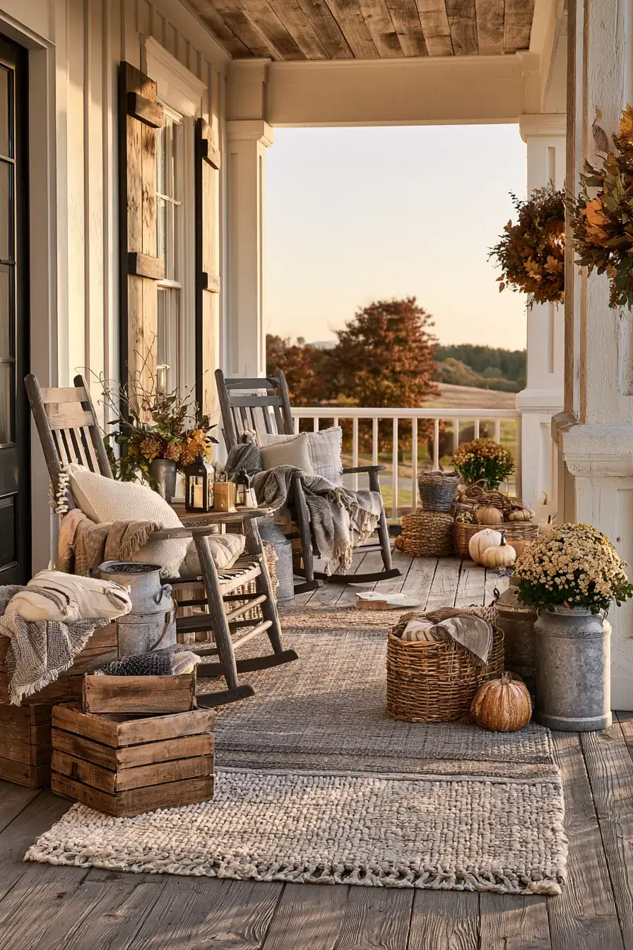 fall porch decor 6 Farmhouse Fall Landing