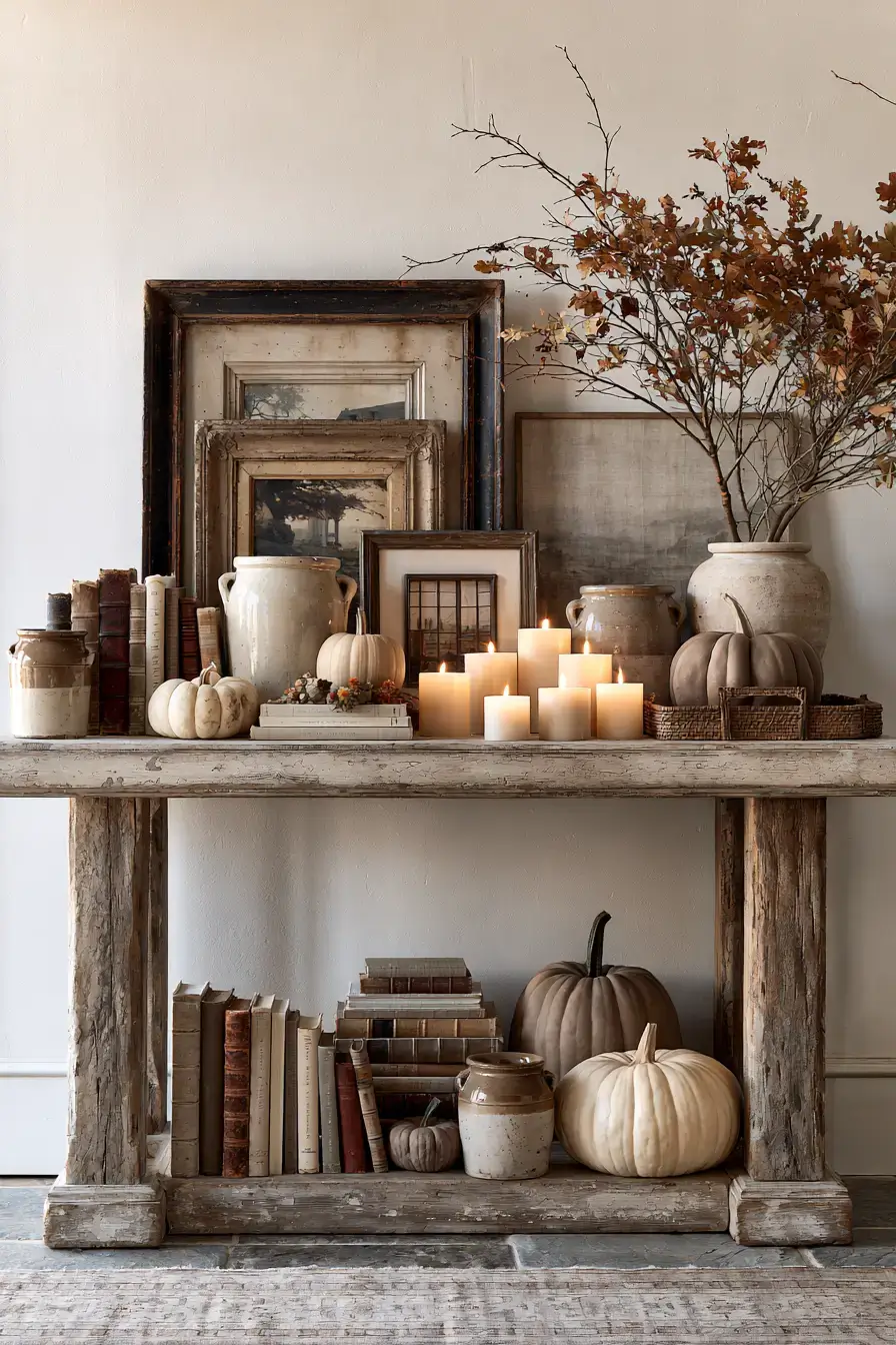 farmhouse fall decor 6 Vintage Fall Vignette