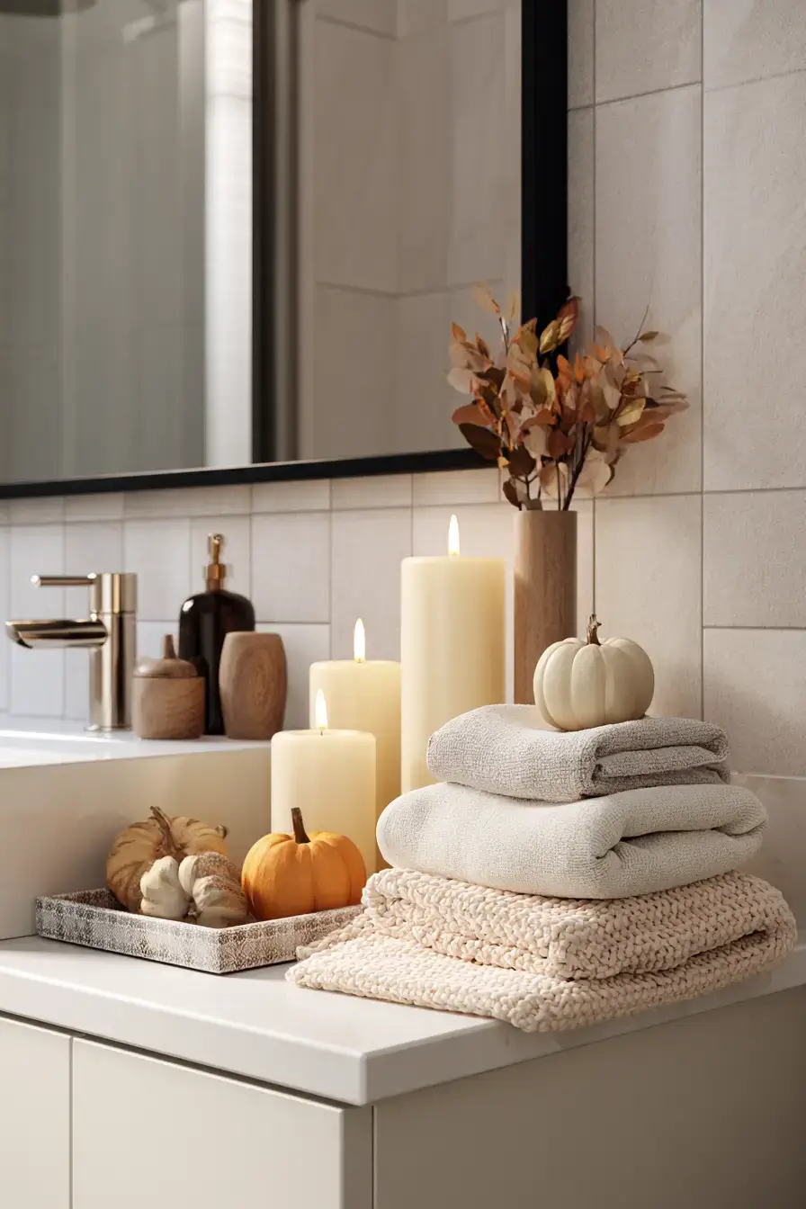 fall room decor 7 Pumpkin Powder Room