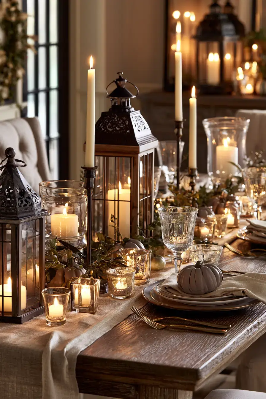 cozy fall decor 8 Candlelit Fall Dining Room