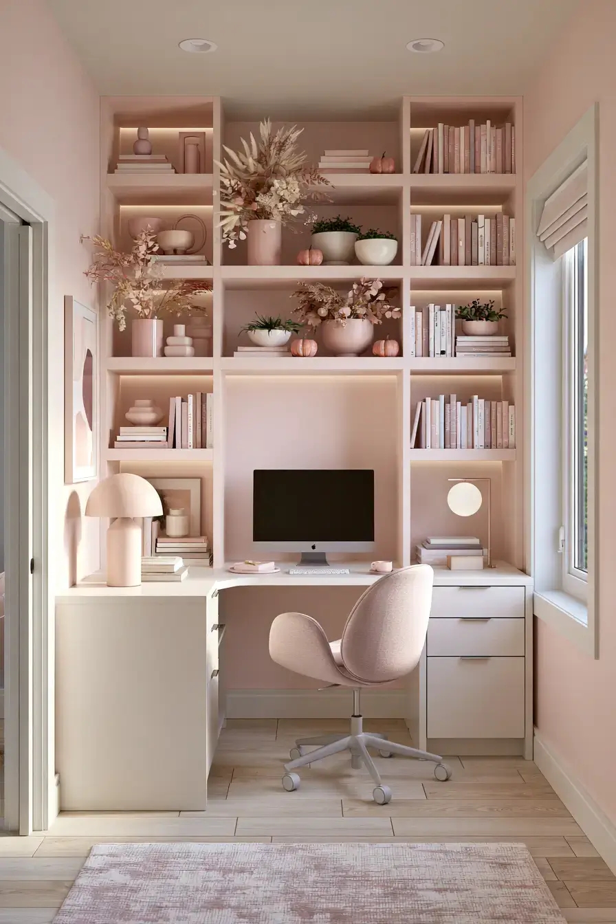 pink fall decor 8 Dusty Rose Office