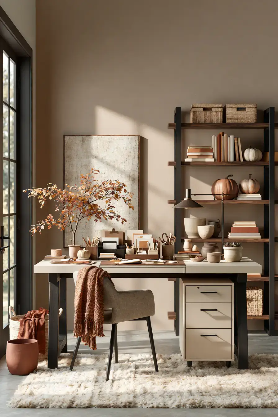 elegant fall decor 8 Modern Harvest Home Office