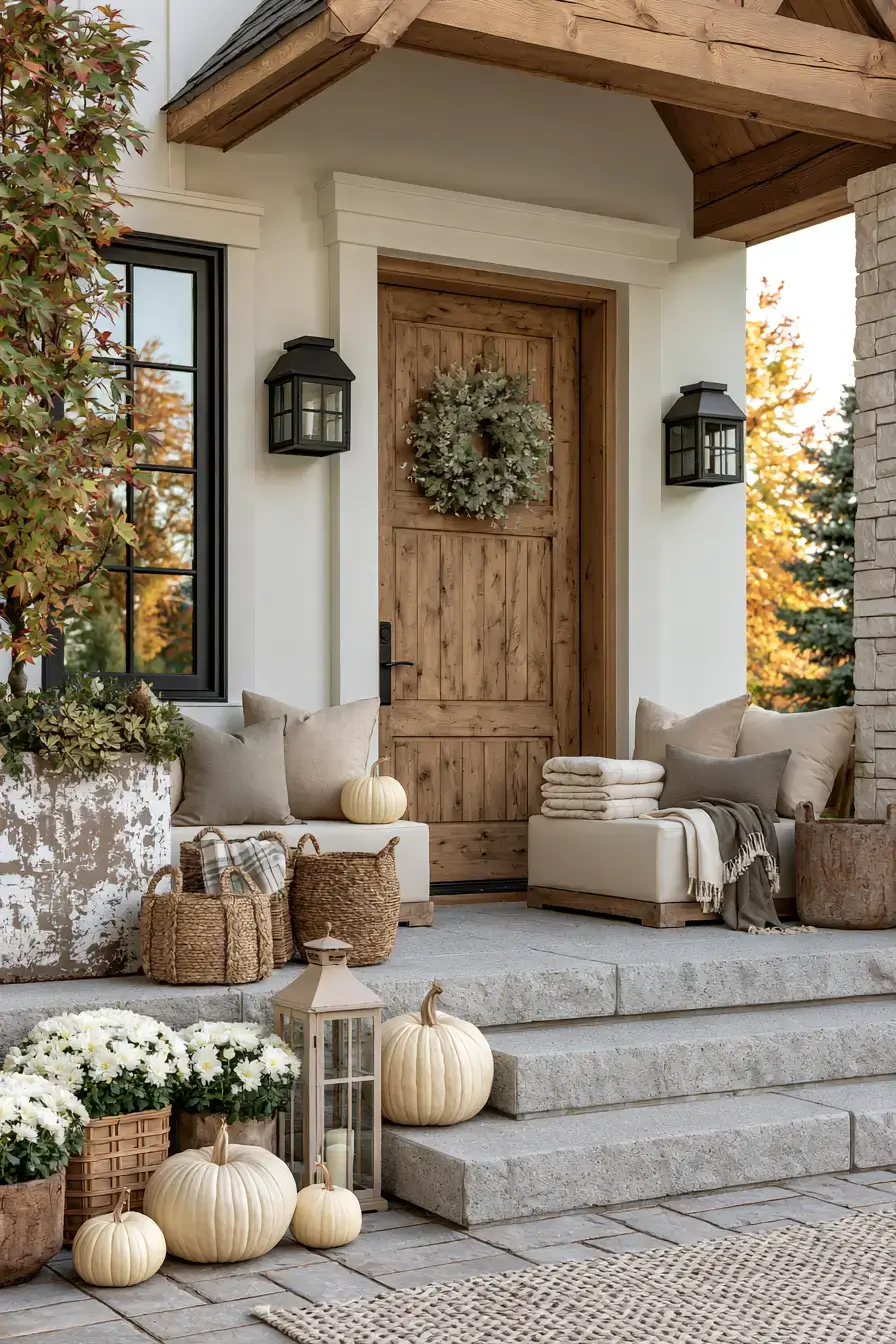 neutral fall decor 8 Neutral Porch Charm