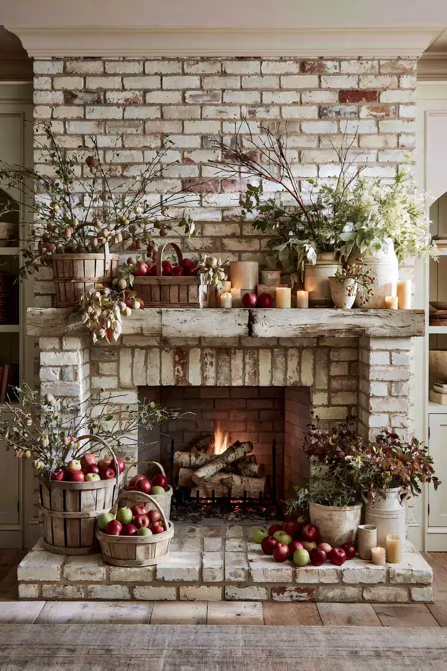 autumn fireplace decor 8 Rustic Orchard Surround
