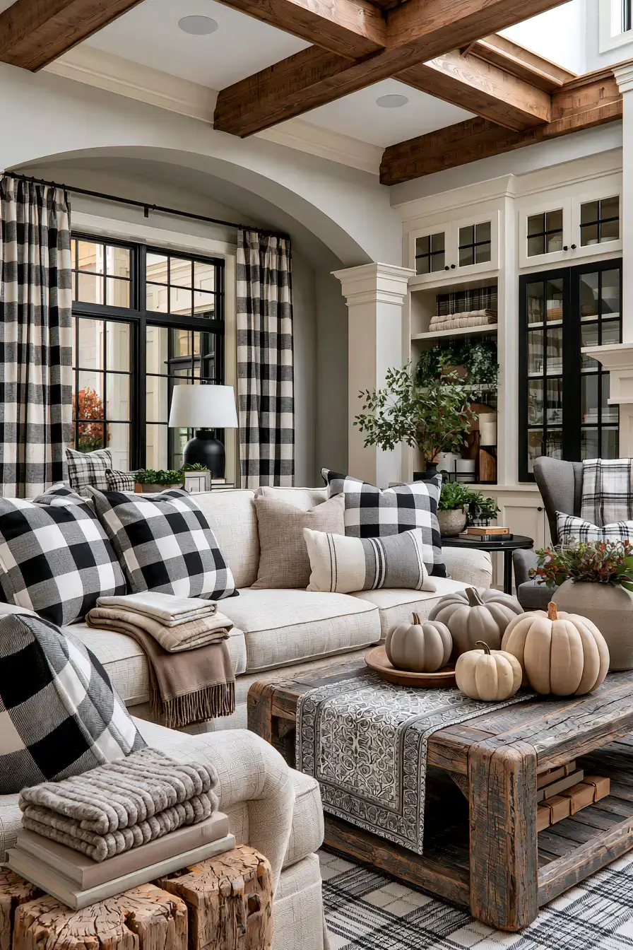 farmhouse fall decor 9 Buffalo Plaid Styling