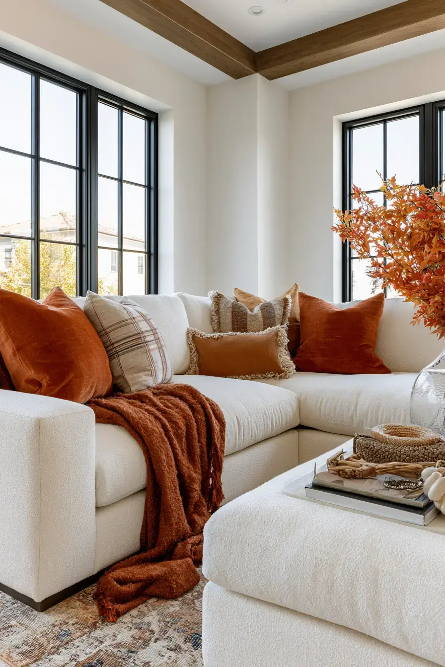 fall living room decor 9 Burnt Orange Escape
